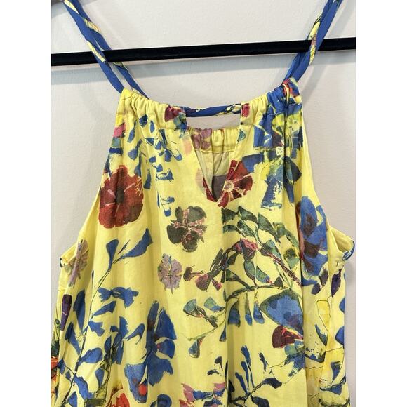 Anthropologie x Vanessa Virginia Halter Dress Sz 0 Floral Sundress Yellow 2016 - Picture 3 of 8